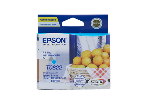 Epson T1122 (82N) Cyan Ink Cartridge (replaces T0822) - 510 pages