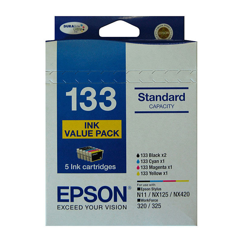Epson #133   (133) Ink Value Pack contains BK x 2CM & Y - yields as above