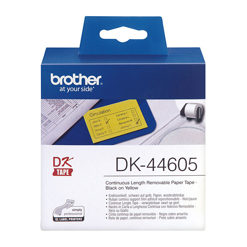 Brother DK44605 Yellow Roll - 30.48 Meters