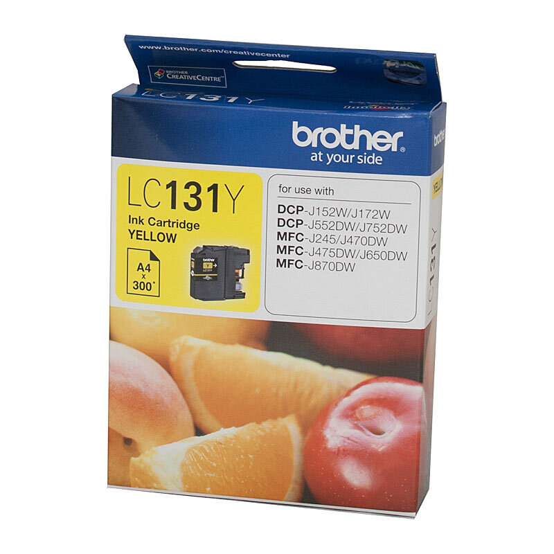 Brother LC-131 Yellow Ink Cartridge - up to 300 pages