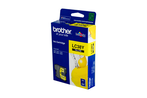 Brother LC-38Y Yellow Ink Cartridge - 260 pages