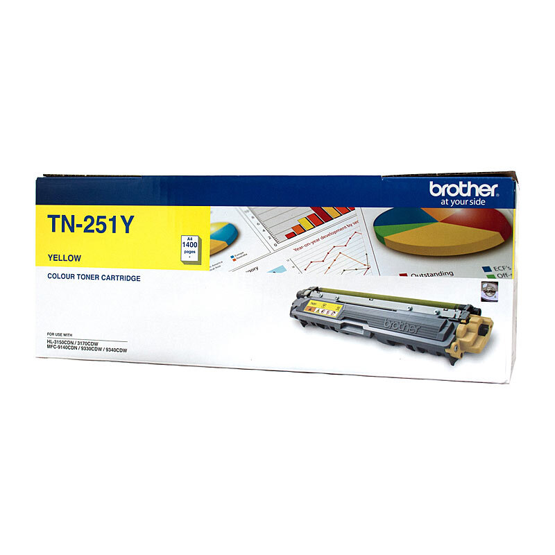 Brother TN-251 Yellow Toner Cartridge - 1400 pages