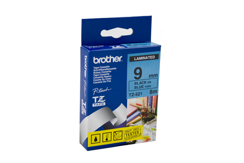Brother 9mm Black on Blue Labelling Tape - 8 meters