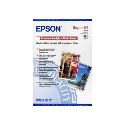 Epson S041328 Premium Semi-Gloss A3+ Paper - 20 Sheets