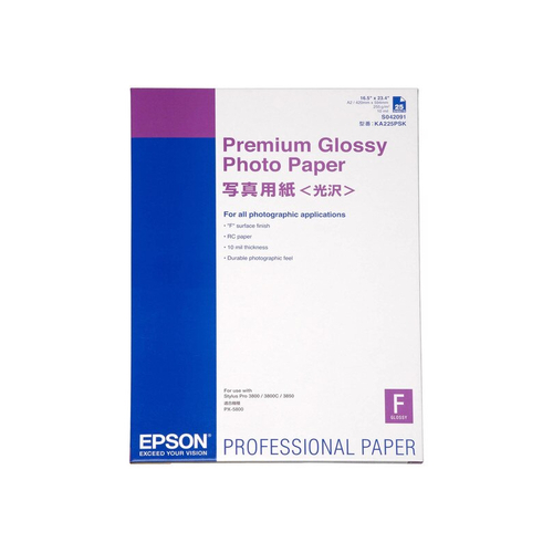 Epson S042091 Premium Gloss Photo Paper A2 - 25 Sheets 255g/m