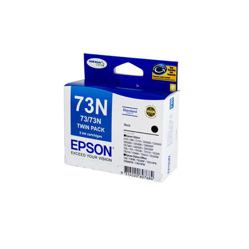 Epson T1051 (73N) Black Ink Cartridge Twin Pack - 230 pages each