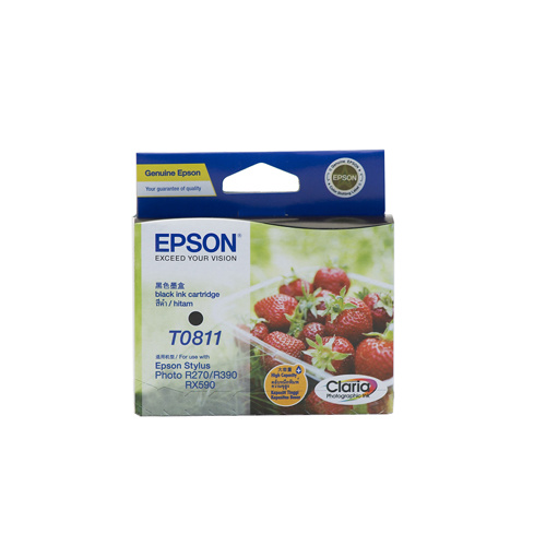 Epson T1111 (81N) Black Ink Cartridge (replaces T0811) - 520 pages