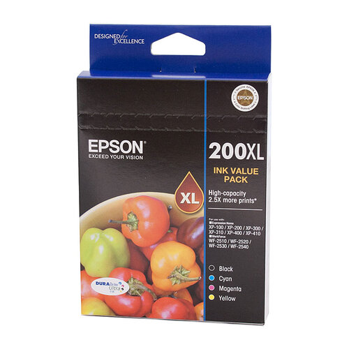 Epson 200XL 4 Ink Value Pack (BCM & Y XL ink x 1 each)