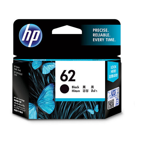 HP #62 Black Ink Cartridge - 200 Pages