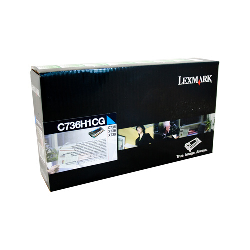 Lexmark C736 / X736 / X738 High Yield Cyan Prebate Toner Cartridge - 10,000 pages