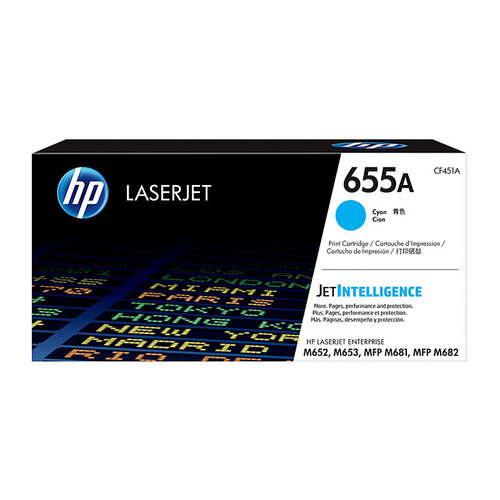 HP #655A Cyan Toner Cartridge -  10500 pages
