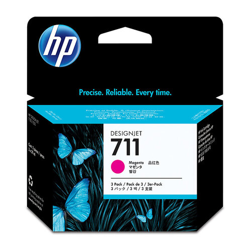 HP #711 29ml Magenta Ink Cartridge 3 Pk 