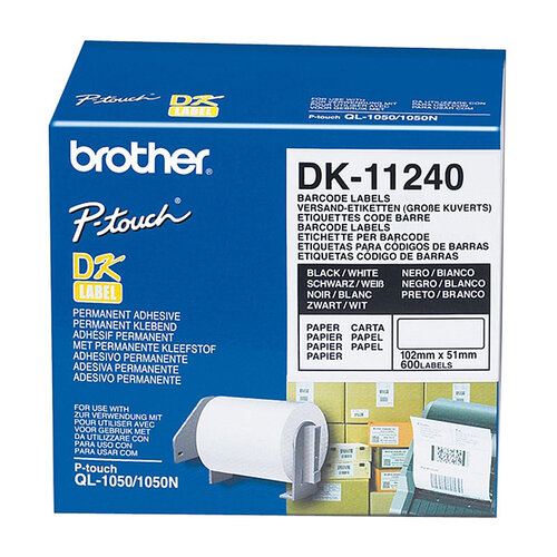 Brother DK11240 White Label - 102mm X 51mm - 600 per roll