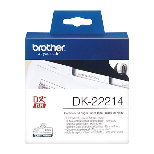 Brother DK22214 White Roll - 12mm x 30.48m Film Roll