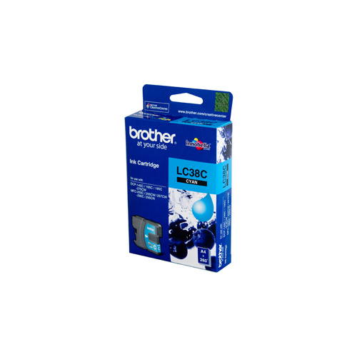 Brother LC-38C Cyan Ink Cartridge - 260 pages