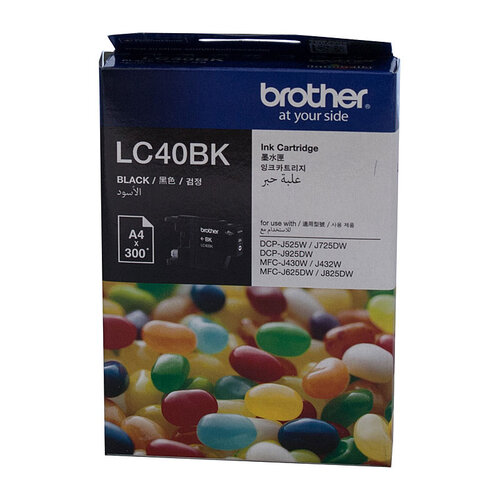 Brother LC-40BK Black Ink Cartridge - 300 pages