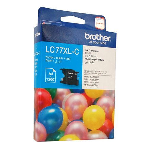 Brother LC-77XL Cyan Ink Cartridge - 1200 pages