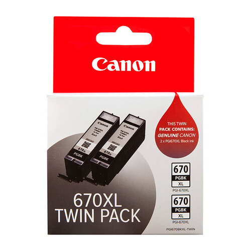 Canon PGI670XL Black Ink Twin Pack - 