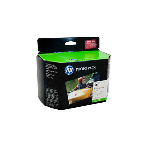 HP #564 Photo Value Pack (1 x C M Y + 85 Pack 6" x 4" Paper)
