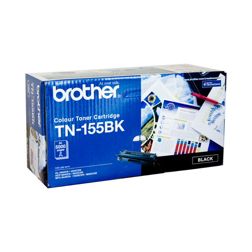 Brother TN-155BK Black Toner Cartridge - 5000 pages