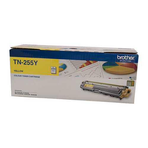 Brother TN-255 Yellow Toner Cartridge - 2200 pages