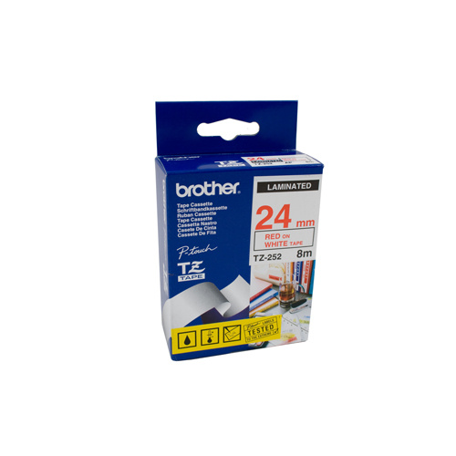 Brother 24mm Labelling Tape Red on White Tape - 